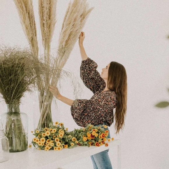 Doen Thistle Top Black Multi Floral Print Size Medium Blouse Boho Long Sleeve‎ - Picture 14 of 17